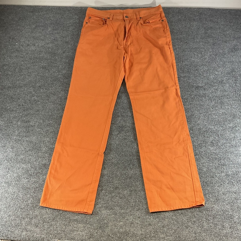 Brooks Brothers 346 Mens Orange Cotton Twill Pants 32x32 Straight Leg 5-Pocket